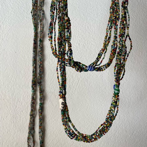 Vintage decorative necklaces with beads used, set of 3 pieces