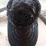 Beaded hat black, new, one size