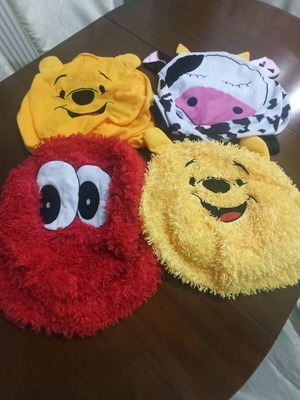 Children's decorative pillow covers used, set of 6 with Elmo and Winnie the Pooh