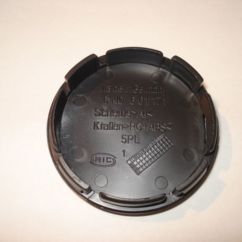 Wheel center caps silver/black, set of 4, 5.5cm