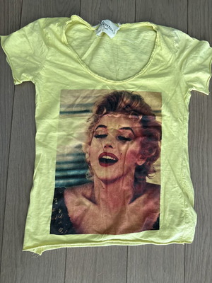 Ripped cotton γυναικεία μπλούζα σαν καινούργιο, one size, κίτρινη