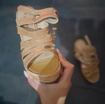 S.Oliver platform sandals like new, gold, size 38