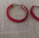 Hoop earrings like new with red beads
