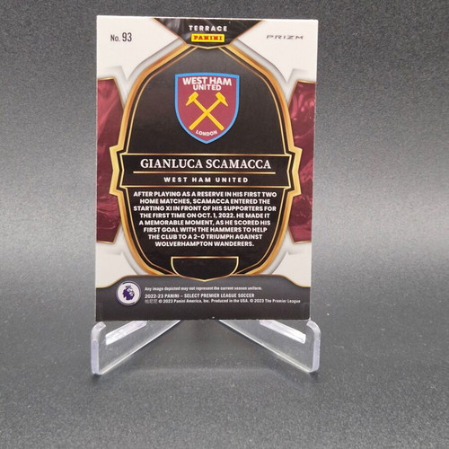 2022 Panini Select Premier League Terrace Pink Ice Prizm Gianluca Scamacca card