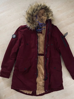 Jacket with fur new, size L / 40 / 12, warm