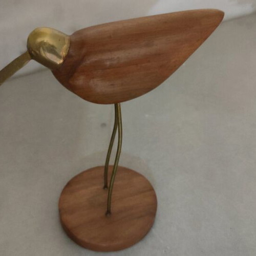 Decorative bird new with wood and brass on base
