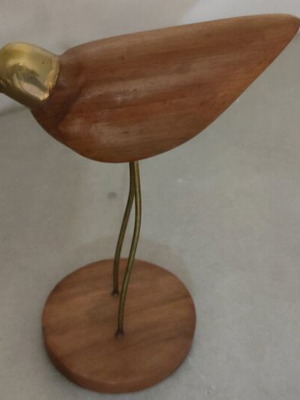 Decorative bird new with wood and brass on base