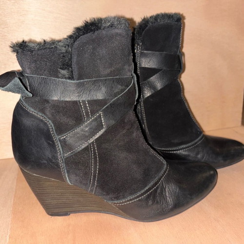 Hispanitas boots like new with fur, castor and leather, size 40