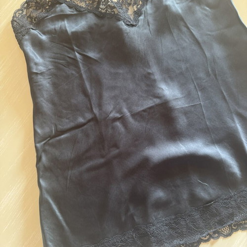 Intimissimi black satin lingerie top with lace, XL