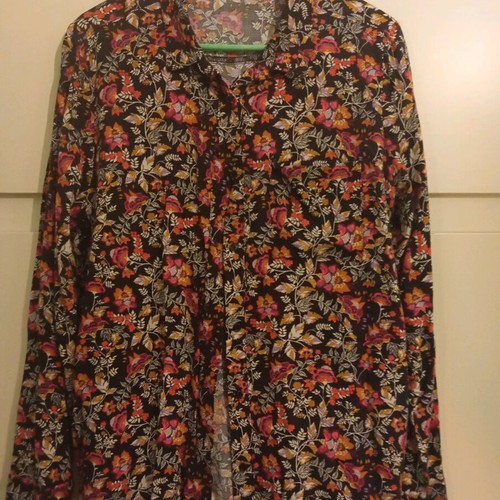 H&M shirt used, black floral M/L
