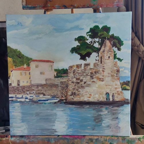 Painting new Nafpaktos acrylic 50x50 cm