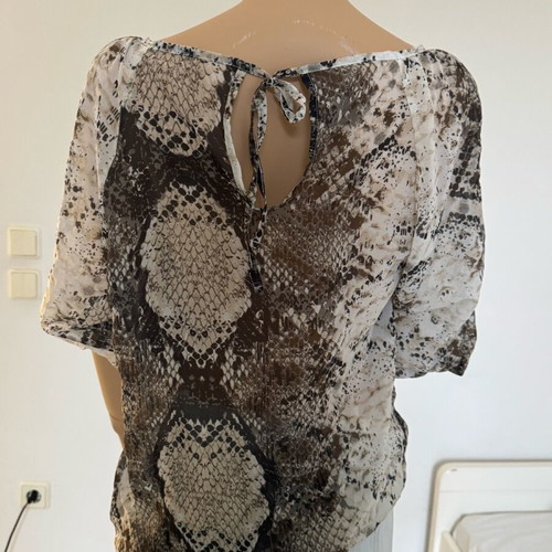 Dejavu top S loose croco airy with soft sleeves and ribbon new multicolor