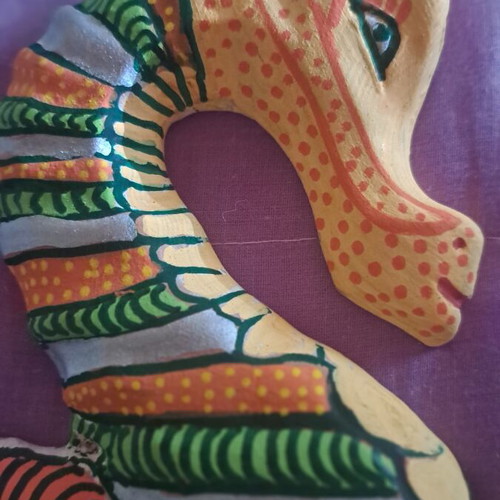 Ceramic Seahorse Hand-Painted with Acrylic Colors