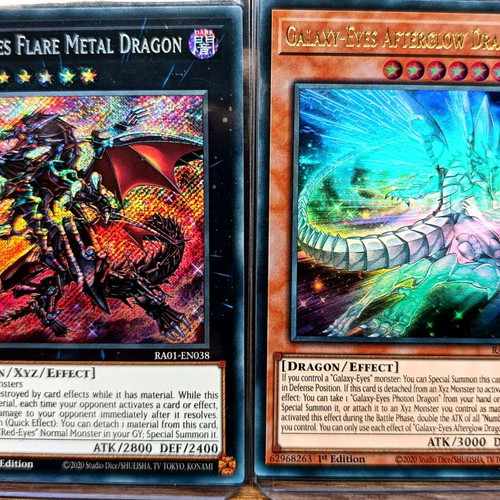 Yu-Gi-Oh 25th Anniversary Rarity Collection bundle new, Galaxy-Eyes Afterglow Dragon, Red-Eyes Flare Metal Dragon
