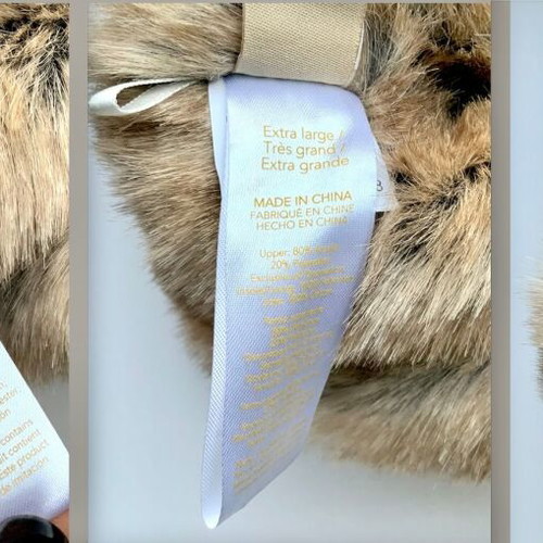 Pottery Barn PB Teen Wolf Booties slippers synthetic fur new size XL