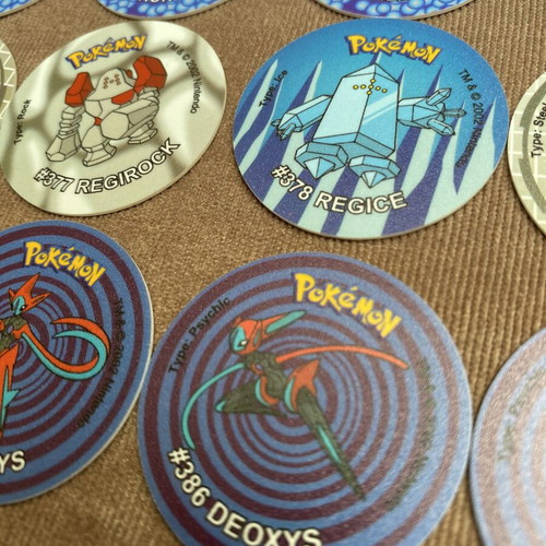 Pokemon Hoenn Tazos complete set used with rare Deoxys and Castform forms