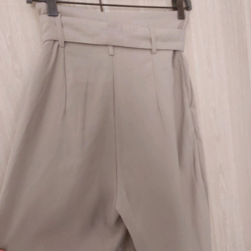 High-waisted pants with belt used, size 38