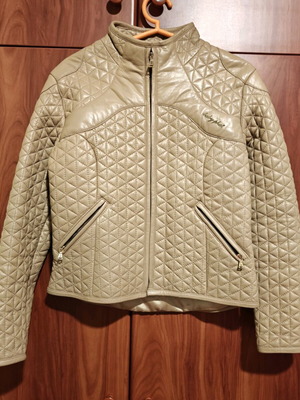 Babyphat leather jacket women's like new, beige, small