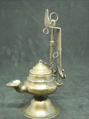 Hanging brass lamp used