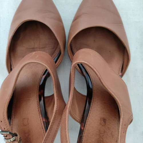 Dorothy Perkins Slingback kitten heel shoes used, tan, size 37