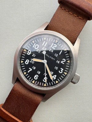Hamilton Khaki Field Mechanical 38mm ρολόι, πλήρες σετ με επιπλέον λουριά