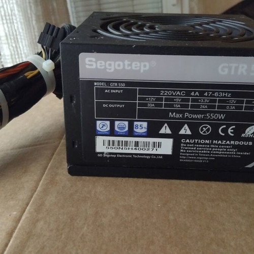 Segotep GTR550 550W power supply like new, 120mm fan