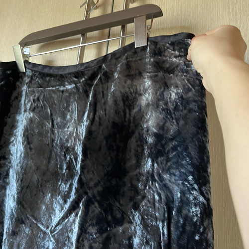 Velvet skirt size EU 44 large, like new, grey, lined