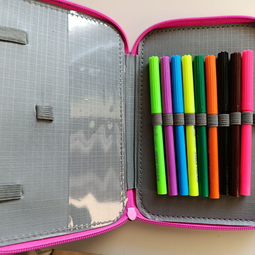 Trolls pencil case used, filled
