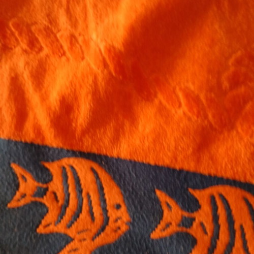 Velour beach towel, bright orange, 160x85 cm