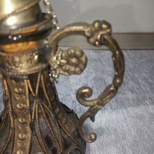 Handmade blown glass with intricate carving like new