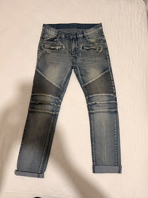 Balmain Paris Biker Jeans size 32, like new, blue grey washed