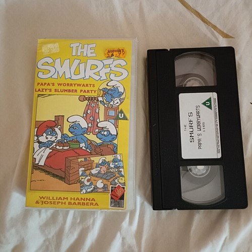 The Smurfs VHS tape, 80s English cartoons