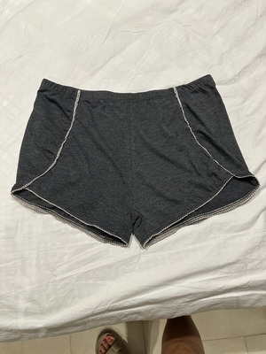 Women's dark grey melange loungewear shorts