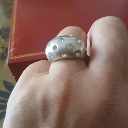 Silver 925 ring with zirconia, size 57 used