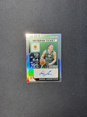 Saras Jasikevicius Panini Contenders EuroLeague 2025-26 Veteran Ticket Premium card like new with autograph