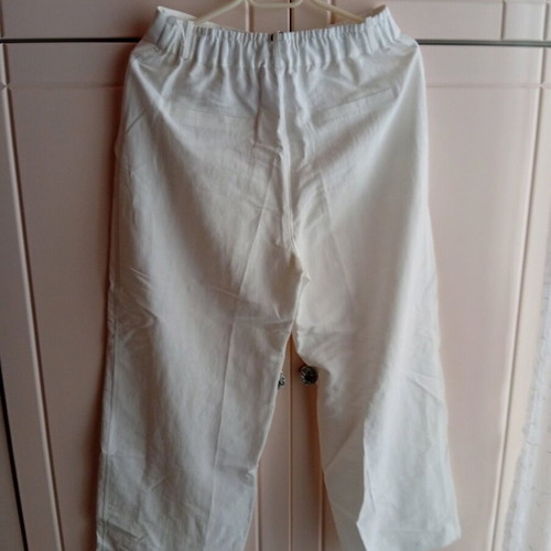 Rayon linen pants, ecru, new