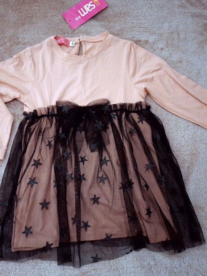 Sam 0-13 tulle dress for 18-month-old girl, new, long-sleeve, salmon color