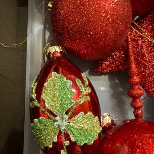 Christmas balls red new, all together