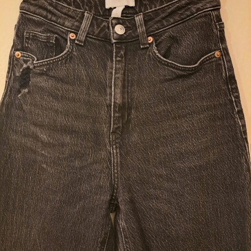 High-waisted crop jeans H&M like new, black, size S