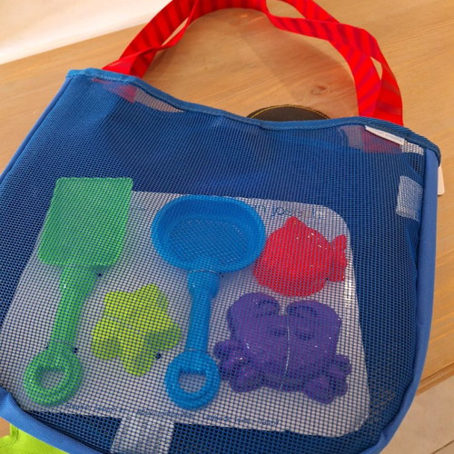 Beach bag children's new with plastic tools
