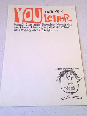 Letter writing block new, 6 old letter papers from 1980s