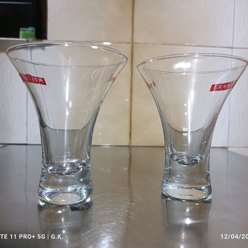 Set of 2 Sambuca Molinari glasses like new, collectible