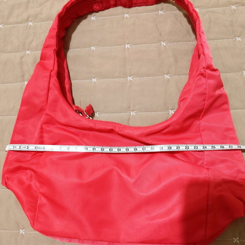 Nylon handbag like new, pink fluo with 3 compartments
