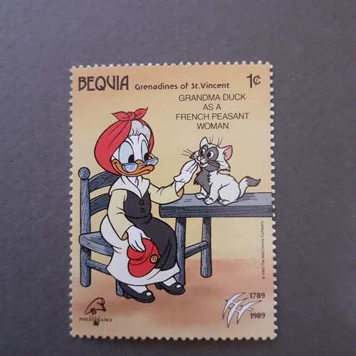 Bequia Grenadines of St. Vincent Walt Disney Philexfranc 1989 stamp set, 6 pieces