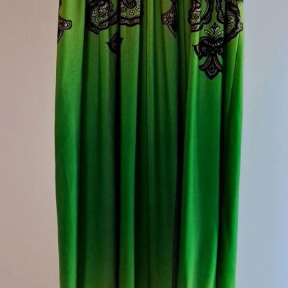 Maxi summer dress used, green, size M