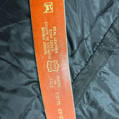 Vera Pelle belt used, genuine leather with red stitched pattern