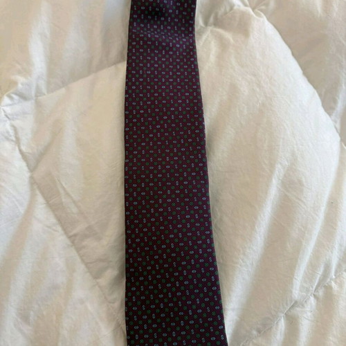 Silk tie Oxford Company like new, burgundy with micro pattern
