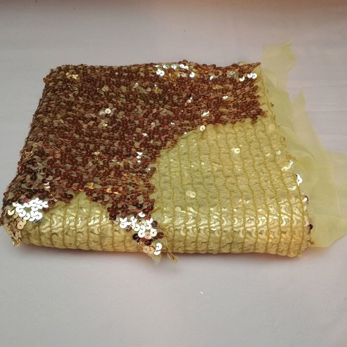 Stable fabric with gold sequins used