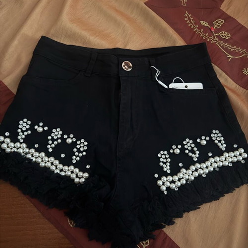 Shorts with strass and pearls new, available in S, M, L