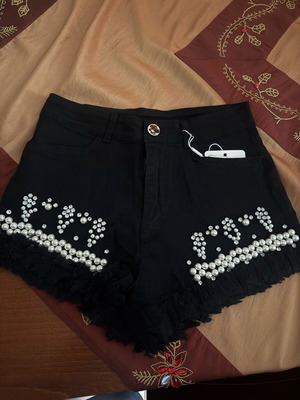 Shorts with strass and pearls new, available in S, M, L